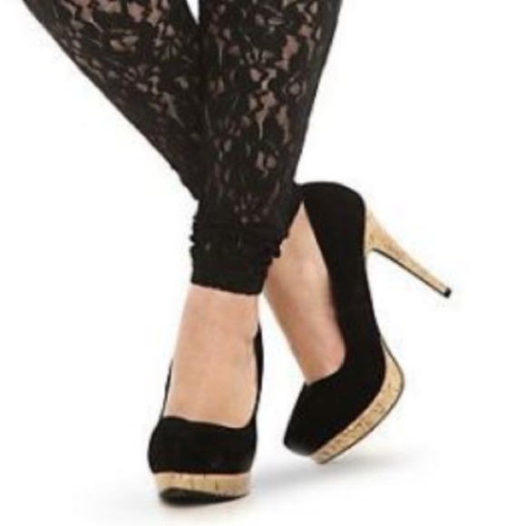 torrid Shoes - Torrid Black Velvet Stilettos faux cork heel 9